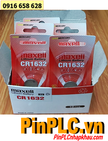 COMBO 1 HỘP 10vỉ Pin Maxell CR1632 1BS PRO Lithium 3.0v Made in Japan _Giá chỉ 279.000/Hộp